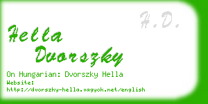 hella dvorszky business card